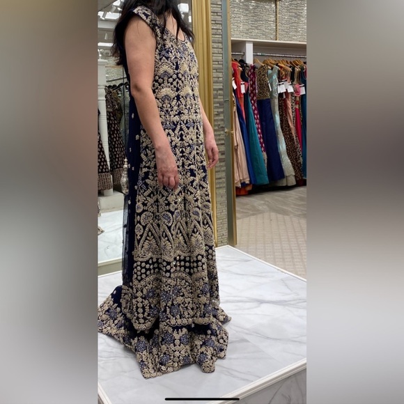 Green and Gold Sharara Suit - Picture 3 of 3